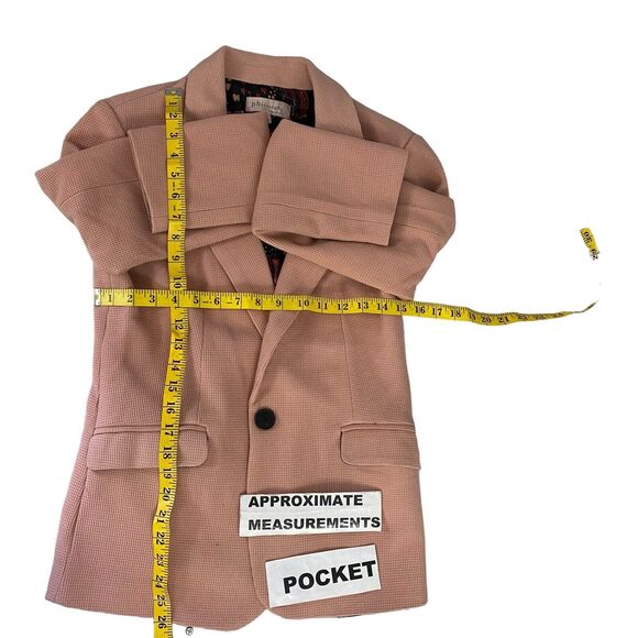 Philosophy Blazer Womens Size 6 Rose Taupe Textured Knit Work Office Jacket - Picture 9 of 16